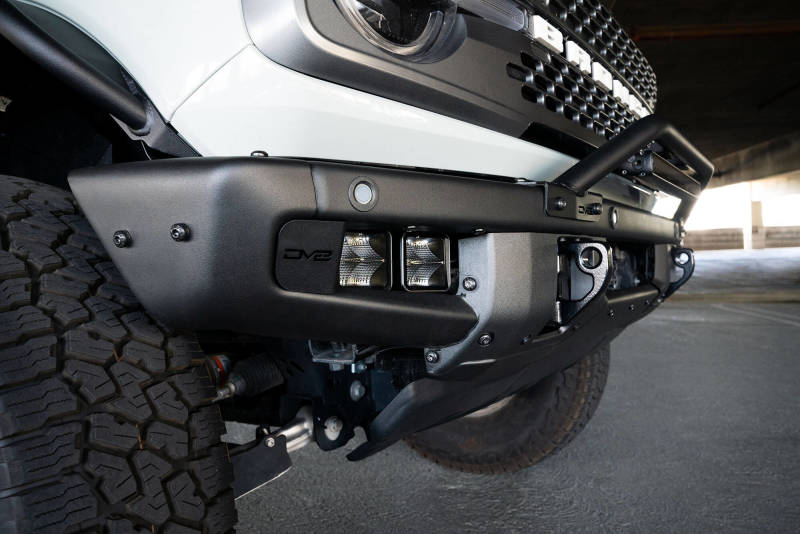 DV8 Offroad 21-22 Ford Bronco Factory Bumper Pocket Light Mount (Pair) 3in LED Pod Lights on vehicle