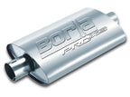 Borla Universal Pro-XS Muffler Oval 2.25in Inlet/Outlet Notched Muffler with polished finish for high-performance offroad parts