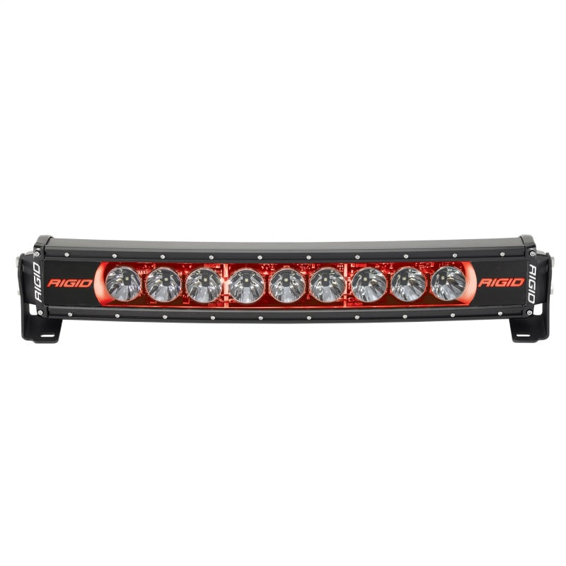 Rigid Industries Radiance+ Curved 20in. RGBW Light Bar for offroad performance upgrades.