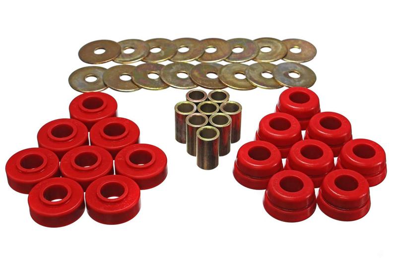 Energy Suspension GM Body Mount Set W/Hardware - Red components for offroad performance upgrades