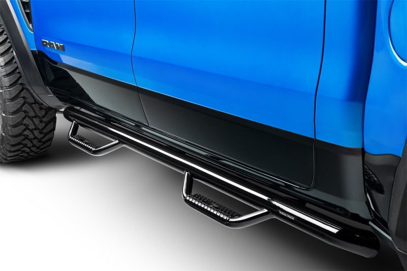 N-Fab Nerf Step 15.5-17 Dodge Ram 1500 Crew Cab - Gloss Black - Cab Length - 3in. showing offroad accessories