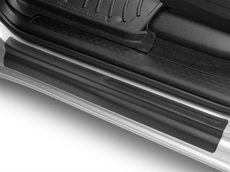 WeatherTech 19-24 Dodge Ram 1500 CC SillProtector 4pc Set - Black installed on vehicle door sill