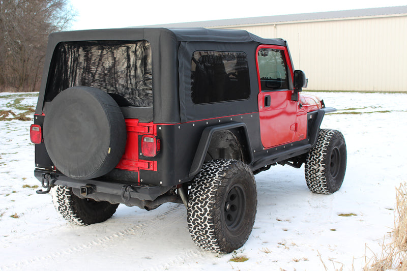 Fishbone Offroad 97-06 Jeep Wrangler TJ Steel Tube Fenders Front 3In Flare - Blk Textured Powdercoat on off road Jeep