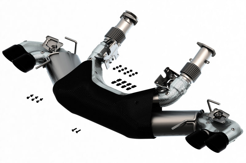 Borla 2020 Chevrolet Corvette C8 6.2L S-Type Exhaust System Dual Round Rolled A/C Black Chrome Tips Main image