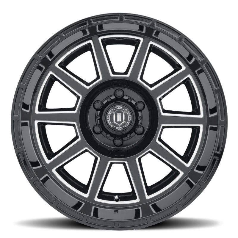 ICON Recoil 20x10 6x5.5 -24mm Offset 4.5in BS Gloss Black Milled Spokes Wheel Secondary image