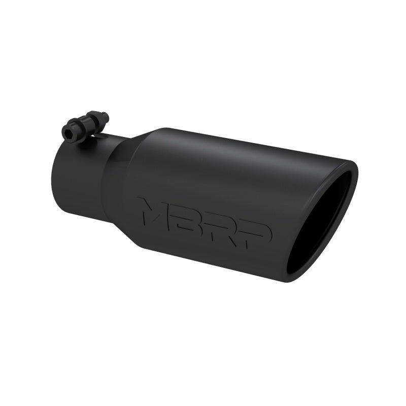 MBRP Universal Angled Rolled End Tip 4in OD / 2-3/4in Inlet / 10in Length - Black Secondary image