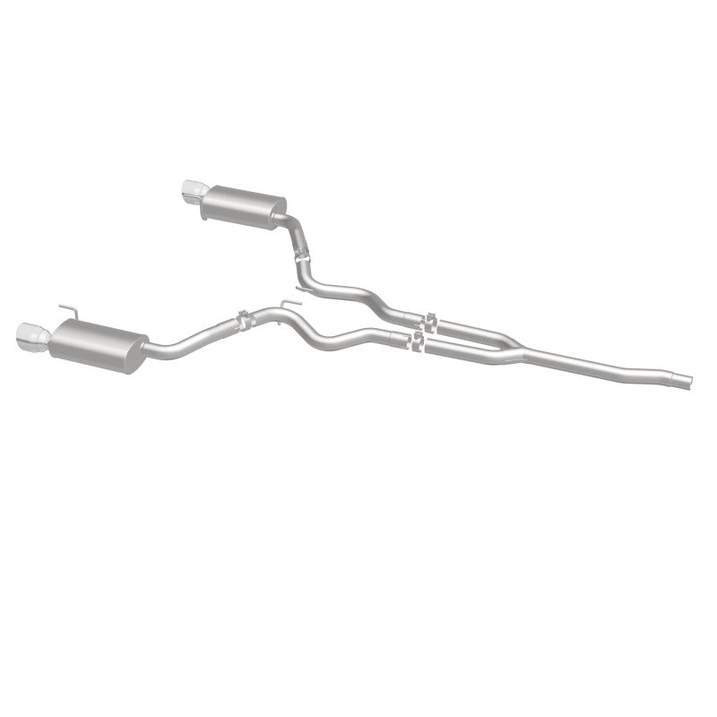 MagnaFlow Cat Back, SS, 2.5in, Street, Dual Split Polished 4.5in Tips 2015 Ford Mustang Ecoboost exhaust system.