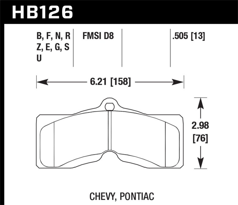 Hawk 65-73 Chevrolet Corvette Front ER-1 Brake Pads Secondary image