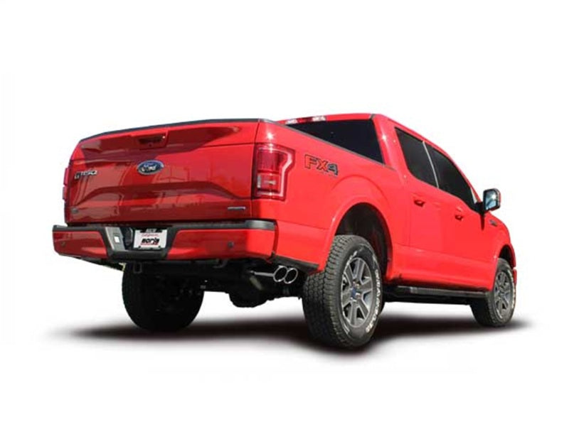 Borla 15-16 Ford F-150 3.5L EcoBoost Ext. Cab Std. Bed Catback Exhaust Touring Truck Side Exit on red truck