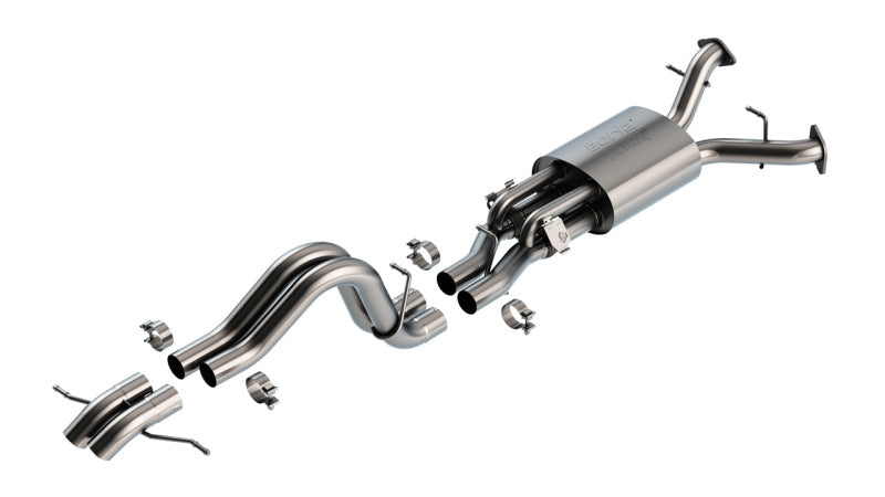 Borla 22-24 Ford Bronco Raptor V6 Turbo AT 2WD / 4WD ATAK Catback Exhaust w/ Turndown Tips and components Main image