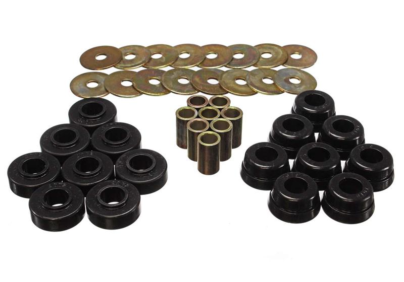 Energy Suspension GM Body Mount Set W/Hardware - Black for offroad performance upgrades.