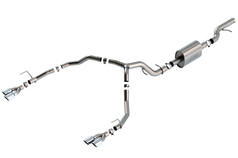 Borla 21-22 Chevrolet Tahoe 6.2L V8 2/4WD 4DR Brushed T-304 Stainless Steel S-Type Cat-Back Exhaust system Main image