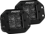 Rigid Industries D Series PRO Midnight Edition - Spot - Diffused - Pair for offroad lighting and electrical.