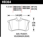 Hawk 2010-2013 Audi A3 TDI HPS 5.0 Rear Brake Pads diagram