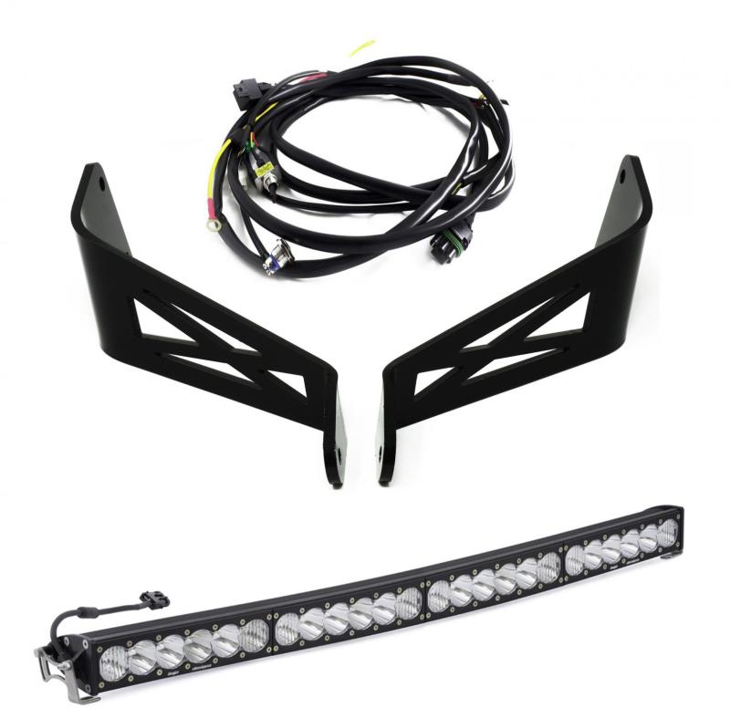 Baja Designs OnX6 Can-Am Maverick X3 Rock Crawler 40in Roof Mount Kit components