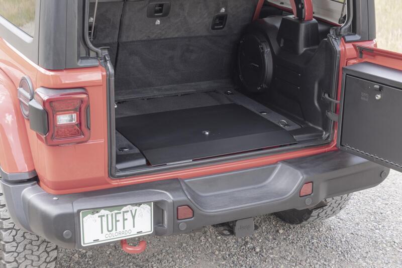 Tuffy Jl Locking Cubby Cover- Blk 2019+ Jl Wrangler in Jeep trunk