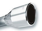 Borla 2.5in Inlet 4.5in Round Rolled Angle Cut Phantom X 7.75in Long Embossed Universal Exhaust Tips close-up