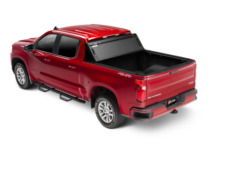 BAK 19-20 Chevy Silverado 1500 6ft 6in Bed BAKFlip MX4 Matte Finish on red truck