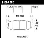 Hawk 03-05 Miata w/ Sport Suspension HP+ Street Rear Brake Pads (D1002) dimensions and specifications