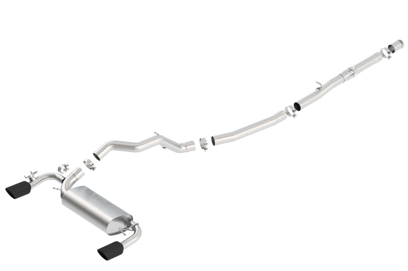 Borla 16-18 Ford Focus RS 2.3L MT AWD ATAK Catback Exhaust w/ Black Chrome Tip components and features.