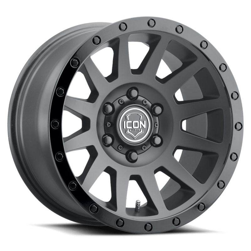 ICON Compression 17x8.5 6x5.5 25mm Offset 5.75in BS 95.1mm Bore Double Black Wheel for offroad performance upgrades Main image
