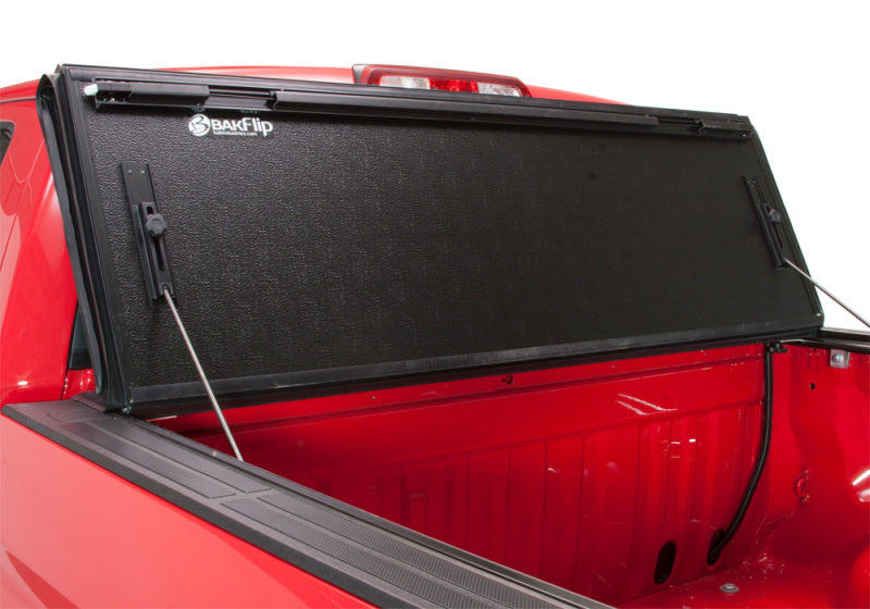 BAK 2024 Toyota Tacoma 5ft Bed BAKFlip Fibermax Bed Cover open