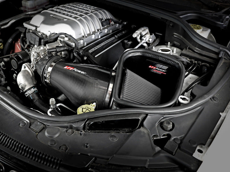 aFe Track Series Carbon Fiber Pro Dry S AIS - 2018 Jeep Grand Cherokee Trackhawk (WK2) V8-6.2L(SC) Secondary image