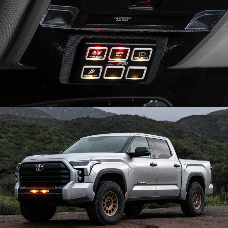 Spod Mini6 SourceLT Vehicle Kit - Toyota 2022-On Tundra controls and exterior Main image
