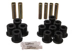 Energy Suspension Ford Trk Rear Spring Bushing - Black parts including bushings and sleeves for offroad performance upgrades.