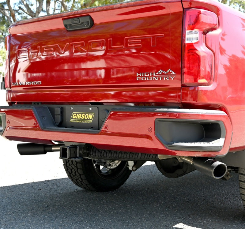 Gibson 20-21 Chevy Silverado 2500HD 6.6L 2.5in Cat-Back Dual Extreme Exhaust - Black Elite Secondary image