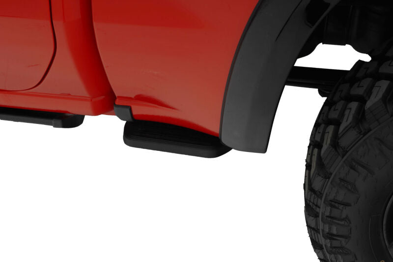 AMP Research 20-24 Chevrolet Silverado 2500/3500HD BedStep2 - Black mounted on truck side