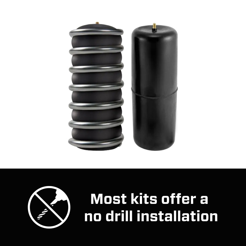 Air Lift 1000HD Rear Air Spring Kit for 09-18 Dodge Ram 1500, no drill installation for offroad truck accessories.