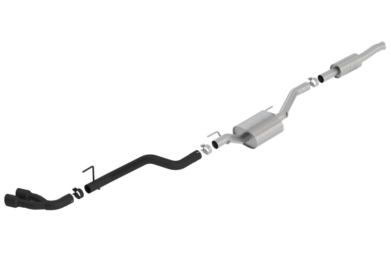 Borla 2020 Jeep Gladiator JT 3.6L V6 AWD ATAK Dual Side Catback w/ Black Tips exhaust system for offroad performance upgrades Main image