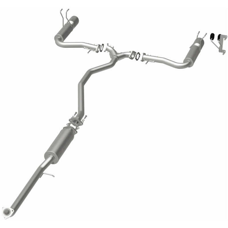 MagnaFlow 16-18 Honda Civic L4 2.0L Street Series Cat-Back Exhaust w/ Polished Tips system parts layout