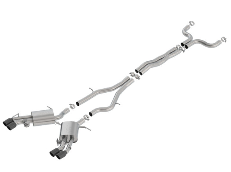 Borla 16-18 Cadillac CTS-V 6.2L V8 2.75in Diameter S Type Catback Exhaust w/ Valves Black Chrome Tip Main image
