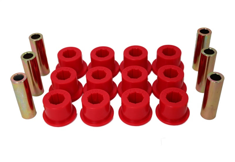 Energy Suspension 05-14 Toyota Tacoma Rear Leaf Spring Bushings - Red for performance offroad parts and drivetrain upgrades.