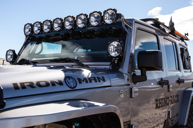 KC HiLiTES Universal 50in. Pro6 Gravity LED 8-Light 160w Combo Beam Light Bar (No Mount) on a modified Jeep.