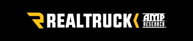 REALTRUCK and AMP Research logo on a black background.