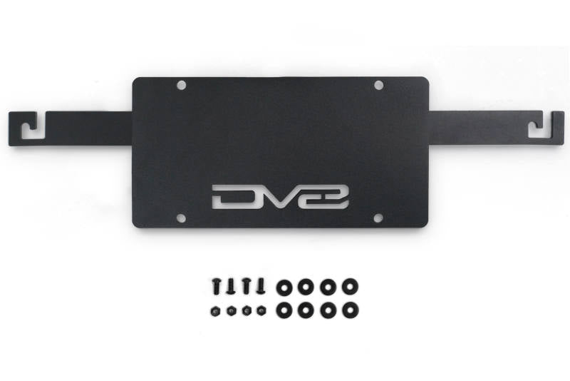 DV8 Offroad 21-23 Ford Bronco Capable Bumper Front License Plate Mount with hardware for offroad accessories