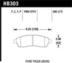 Hawk Super Duty Street Brake Pads for Ford Truck rear