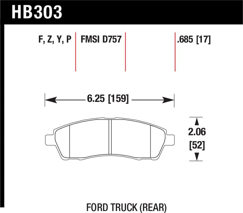 Hawk Super Duty Street Brake Pads for Ford Truck rear