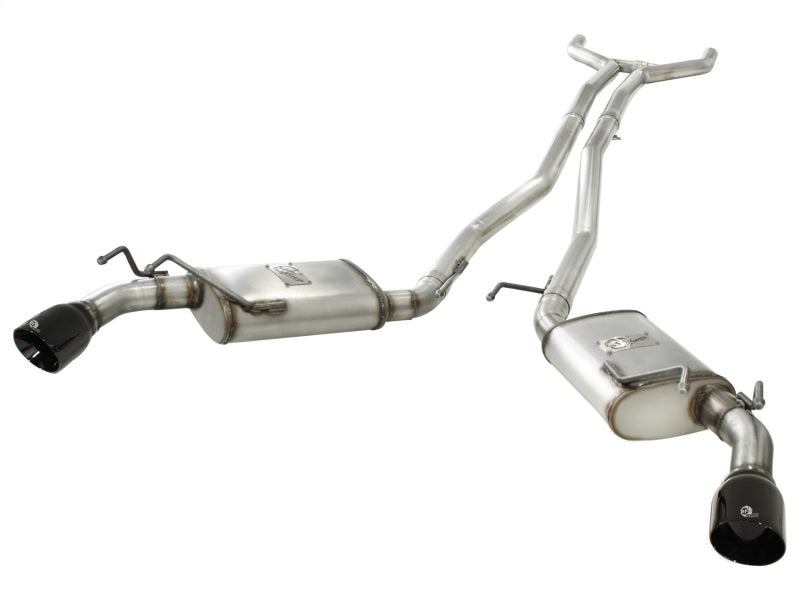 aFe MACHForce XP Exhaust 2.5in Stainless Steel CB/10-13 Chevy Camaro V6-3.6L (td) (gloss blk tip) Secondary image