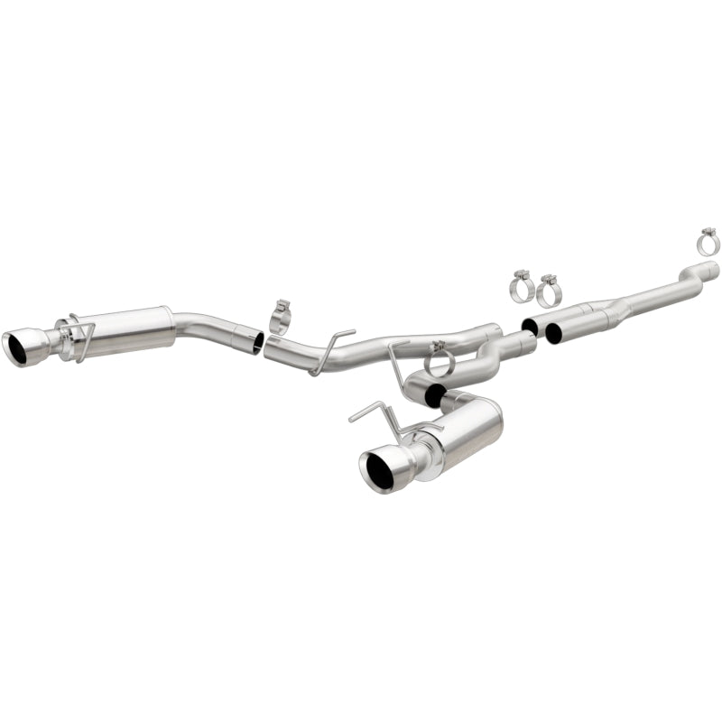 MagnaFlow Cat Back, SS, 2.5in, Competition, Dual Split Polish 4.5in Tips 2015 Ford Mustang Ecoboost Secondary image