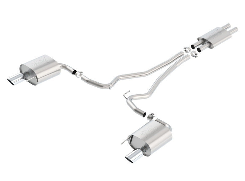 Borla ATAK Cat Back 15 Ford Mustang 3.7L V6 MT/AT 2.25in Pipe 4in Single Round Rolled Tips exhaust system for performance.