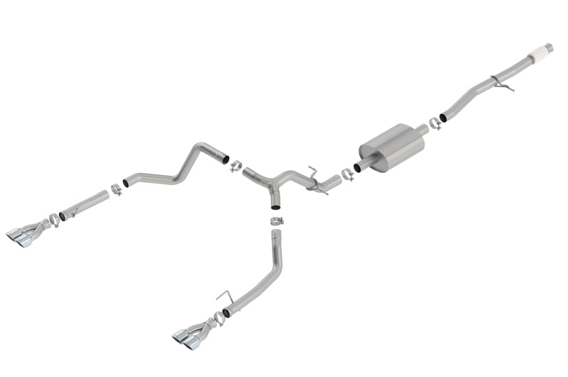 Borla 2019 Chevy Silverado 1500 5.3L V8 CC SB 147.4in WB S-Type Cat-Back w/ Quad Square Tips exhaust system Main image