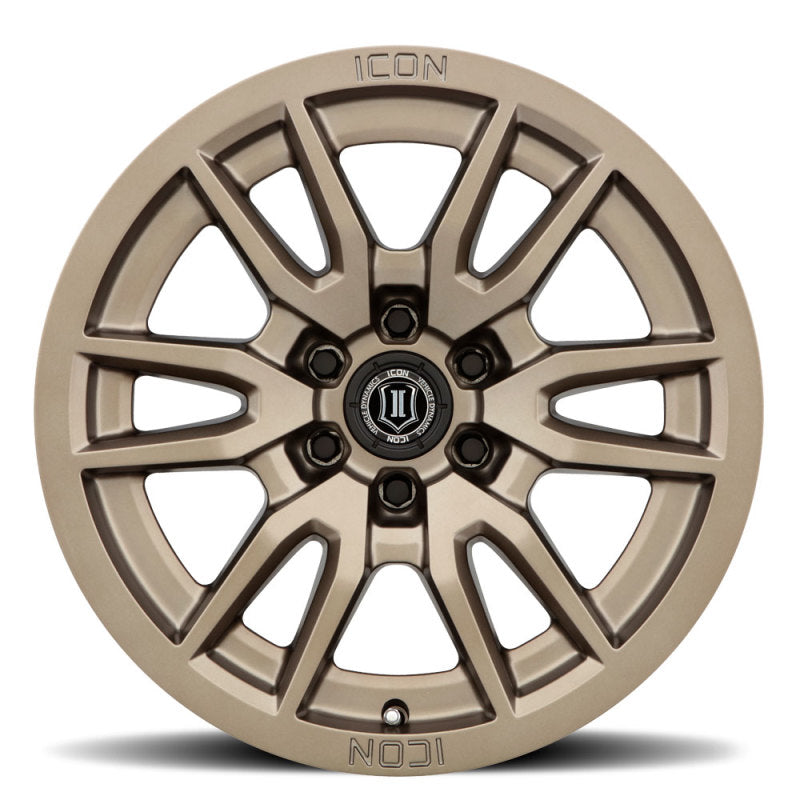 ICON Vector 6 17x8.5 6x5.5 0mm Offset 4.75in BS 106.1mm Bore Bronze Wheel Secondary image