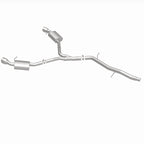 MagnaFlow 18-19 Audi A5 Dual Exit Polished Stainless CatBack Exhaust - 3in Main Piping Diameter showcasing polished stainless steel design.