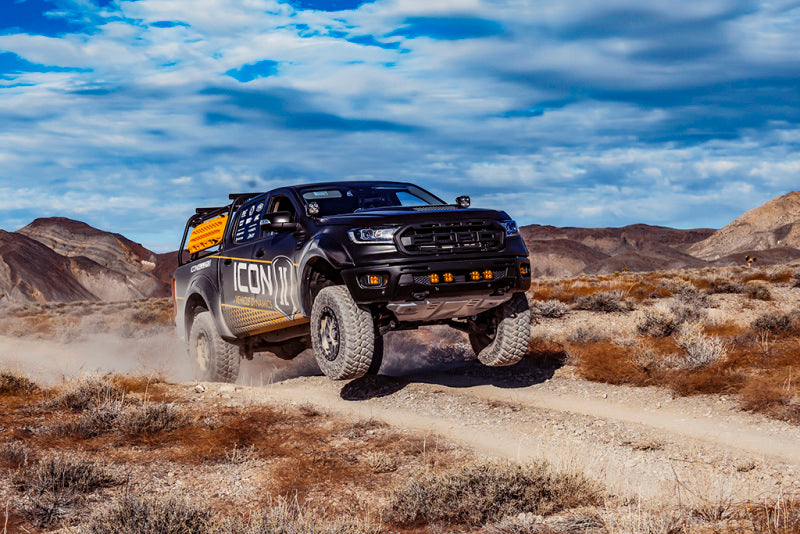 ICON 2019+ Ford Ranger Multi Rate Leaf Pack w/Add In Leaf in action off roading.