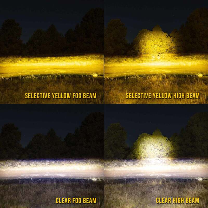 KC HiLiTES FLEX ERA 3 Dual Mode SAE Fog Lights beam comparison