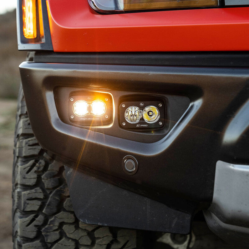 Baja Designs 21+ Ford Raptor S2 SAE Pro Fog Pocket Light Kit on truck